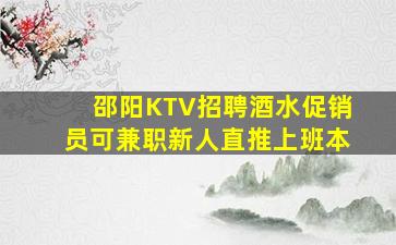 邵阳KTV招聘酒水促销员可兼职新人直推上班本